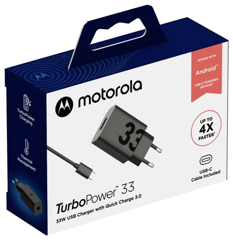 Motorola USB-s töltőkészülék 33 W 1x USB-A Power Delivery, QC 3.0 Fekete 8. kép