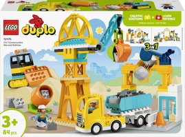 LEGO® DUPLO® 10476 Építési terület építőipari járművekkel – 3 az 1-ben készlet (10476)