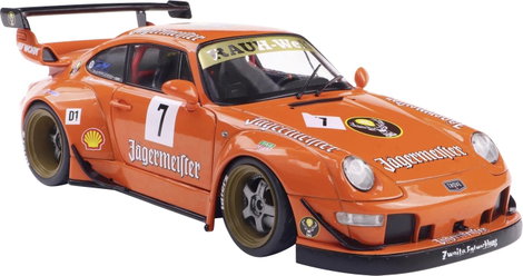 Solido Személygépkocsi modell Porsche RWB BODYKIT JÄGERMEISTER narancs Kész modell Személygépkocsi m