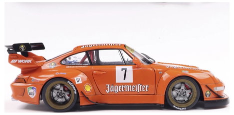 Solido Személygépkocsi modell Porsche RWB BODYKIT JÄGERMEISTER narancs Kész modell Személygépkocsi m 3. kép