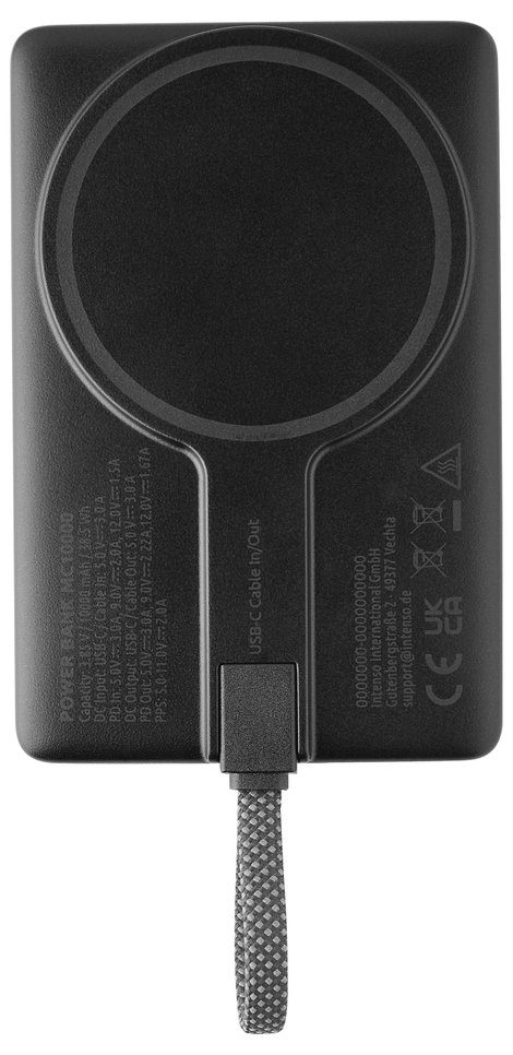 Intenso Intenso Power Bank B10000 black Powerbank 10000 mAh Lítiumion USB-A, USB-C® Fekete 3. kép