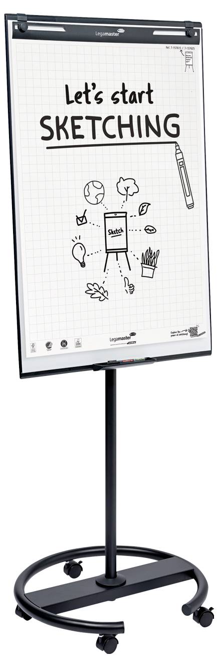 Legamaster Mobil flipchart SKETCH EASY (Sz x Ma x Mé) 680 x 1890 x 640 mm Letörölhető, Írható, Állít 6. kép