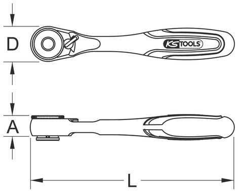 KS Tools 1/4 Mini-Freilauf-Ratsche 912.1485 Bit racsni 7. kép