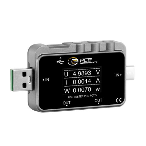PCE Instruments PCE-FCT 5 USB-s áramerősség mérő digitális Feszültségvizsgálóval