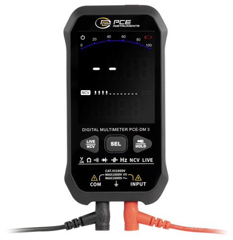 PCE Instruments PCE-DM 3 Kézi multiméter digitális Adatgyűjtő CAT III 1000 V Kijelző (digitek): 9999 2. kép