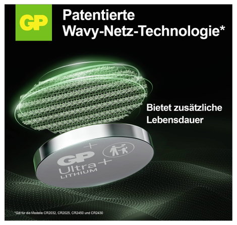 GP Gombelem CR 2032 3 V 10 db 240 mAh Li-MnO2 GP Ultra Plus Batterie Lithium Knopfzelle CR2032 10 St 11. kép