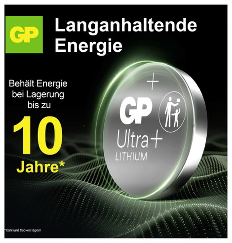 GP Gombelem CR 2032 3 V 10 db 240 mAh Li-MnO2 GP Ultra Plus Batterie Lithium Knopfzelle CR2032 10 St 4. kép
