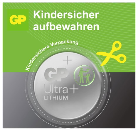 GP Gombelem CR 2032 3 V 10 db 240 mAh Li-MnO2 GP Ultra Plus Batterie Lithium Knopfzelle CR2032 10 St 5. kép