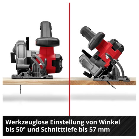 Einhell TE-CS 18/165-2 Li - Solo Akkus kézi körfűrész Vágási mélység max. (90°) 57 mm akku nélkül, t 8. kép