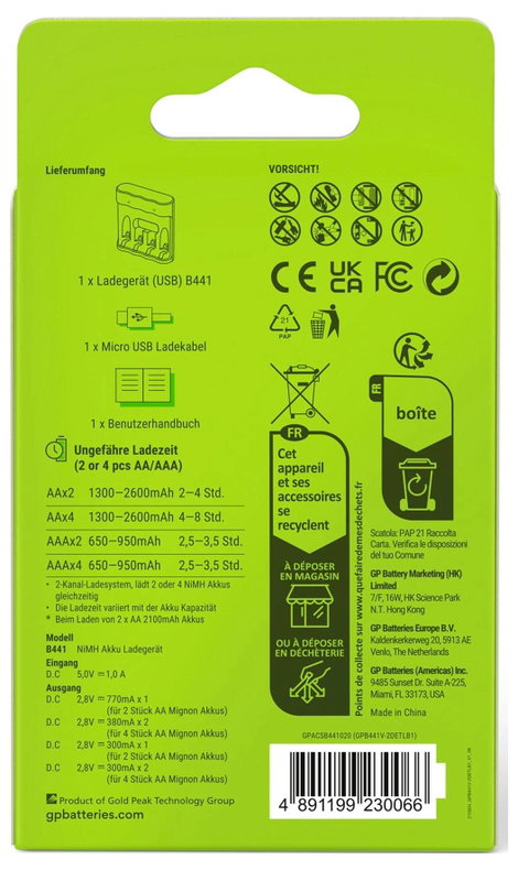 GP Akku Ladegerät USB Hengeres akku töltő Ceruza (AA), Mikro (AAA) 2. kép