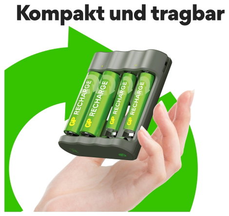GP Akku Ladegerät USB Hengeres akku töltő Ceruza (AA), Mikro (AAA) 6. kép