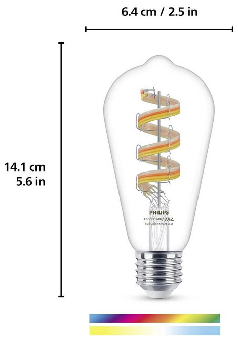 WiZ 8720169072213 LED EEK G (A - G) E27 6.3 W = 40 W (Sz x Ma x Mé) 143 x 143 x 64 mm 1 db 2. kép