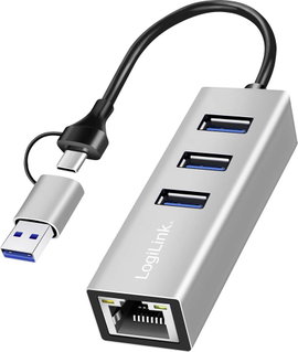 LogiLink UA0440 Hálózati adapter/hub 5 GBit/s USB-C® (USB 3.2 Gen 1)