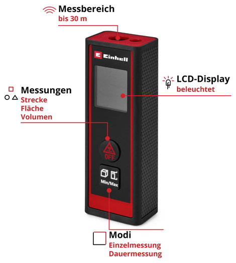 Einhell TC-LD 30 R Lézeres távolságmérő 30 m 3. kép