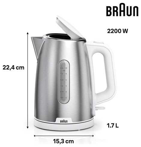 Braun WK 1500 WH Vízforraló BPA mentes Fehér Tartalom: 1.7 l 2. kép