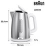 Braun WK 1500 WH Vízforraló BPA mentes Fehér Tartalom: 1.7 l 2. bélyegkép
