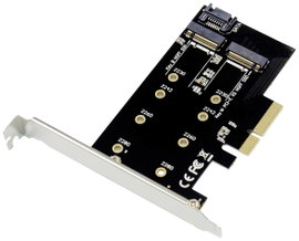 Conceptronic EMRICK 2-in-1-M.2-SSD-PCIe-Adapter SATA AHCI NVMe PCI Express kártya PCIe