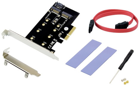 Conceptronic EMRICK 2-in-1-M.2-SSD-PCIe-Adapter SATA AHCI NVMe PCI Express kártya PCIe 3. kép