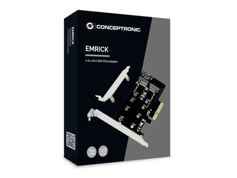 Conceptronic EMRICK 2-in-1-M.2-SSD-PCIe-Adapter SATA AHCI NVMe PCI Express kártya PCIe 5. kép