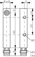 Induktív közelítés kapcsoló (-érzékelő) 8 x 8 mm, kapcsolási távolság: 1,5 mm, Contrinex DW-AS-603-C 2. kép