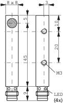 Induktív közelítés kapcsoló (-érzékelő) 8 x 8 mm, kapcsolási távolság: 1,5 mm, Contrinex DW-AS-604-C 2. kép