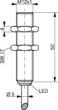 Induktív közelítés kapcsoló (-érzékelő) M12, kapcsolási távolság: 2 mm, Contrinex DW-AD-603-M12 2. kép