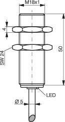 Induktív közelítés kapcsoló (-érzékelő) M18, kapcsolási távolság: 5 mm, Contrinex DW-AD-603-M18 2. kép