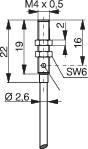 Induktív közelítés kapcsoló M4, kapcsolási távolság: 1 mm, Contrinex DW-AD-623-M4 2. kép