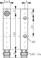 Induktív közelítés kapcsoló (-érzékelő) 8 x 8 mm, kapcsolási távolság: 2 mm, Contrinex DW-AS-623-C8- 2. kép