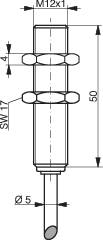 Induktív közelítés kapcsoló analóg kimenettel, M12, kapcsolási távolság: 0-6 mm, 0-10 V, Contrinex D 2. kép