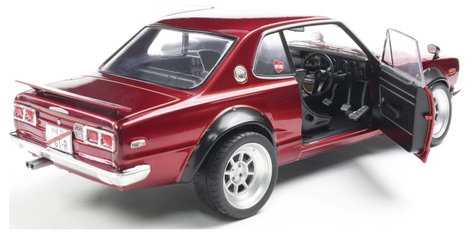 Solido Személygépkocsi modell Nissan Skyline (C10) HAKOSUKA piros Kész modell Személygépkocsi modell 3. kép