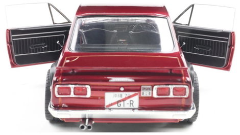Solido Személygépkocsi modell Nissan Skyline (C10) HAKOSUKA piros Kész modell Személygépkocsi modell 5. kép
