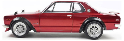 Solido Személygépkocsi modell Nissan Skyline (C10) HAKOSUKA piros Kész modell Személygépkocsi modell 8. kép