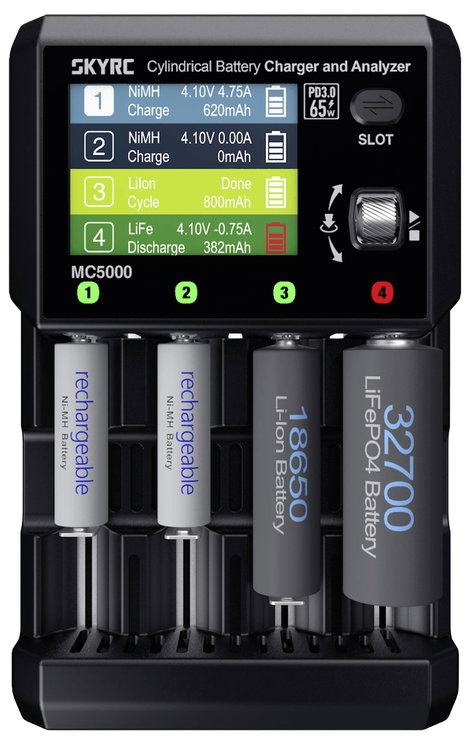 SKYRC MC5000 Töltőkészülék Lítiumion, Li-ion HV, LiFe, NiMH, NiCd, eneloop, NiZn, RAM, LTO, Na-ion C 4. kép