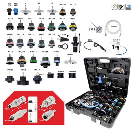KS Tools 150.2300 MASTER hűtőrendszer diagnosztikai szervizkészlet, 40 darabos 2. kép