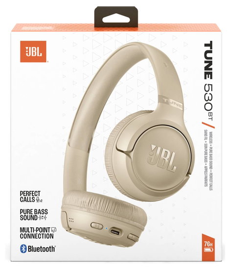 JBL Tune 530 On Ear fejhallgató Vezeték nélküli, Bluetooth® Bézs 3. kép