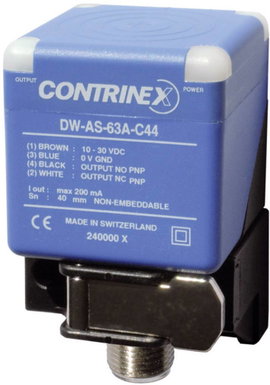 Induktív közelítés érzékelő 40 x 40 mm, kapcsolási távolság: 20 mm, Contrinex DW-AS-62A-C44