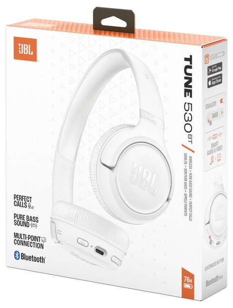 JBL Tune 530 On Ear fejhallgató Vezeték nélküli, Bluetooth® Fehér 8. kép