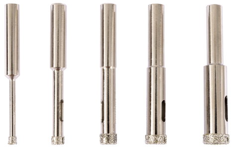 FRITZFURT 1191-3140 Gyémántfúró készlet 6 részes 5 mm, 6 mm, 8 mm, 10 mm, 12 mm Teljes hossz 215 mm 3. kép