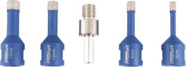 FRITZFURT 1191-3142 Gyémántfúró készlet 5 részes 6 mm, 8 mm, 10 mm, 12 mm Teljes hossz 140 mm 1 kész