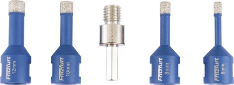 FRITZFURT 1191-3142 Gyémántfúró készlet 5 részes 6 mm, 8 mm, 10 mm, 12 mm Teljes hossz 140 mm 1 kész