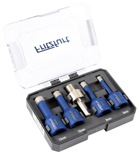 FRITZFURT 1191-3142 Gyémántfúró készlet 5 részes 6 mm, 8 mm, 10 mm, 12 mm Teljes hossz 140 mm 1 kész 2. kép