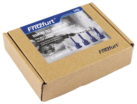 FRITZFURT 1191-3142 Gyémántfúró készlet 5 részes 6 mm, 8 mm, 10 mm, 12 mm Teljes hossz 140 mm 1 kész 7. kép