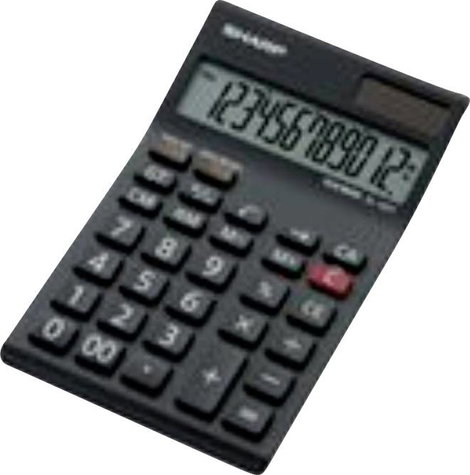 Sharp EL-124 TWH Zsebszámológép Fekete, Fehér Kijelző (számjegy): 12 Napenergiával üzemeltetett, Ele