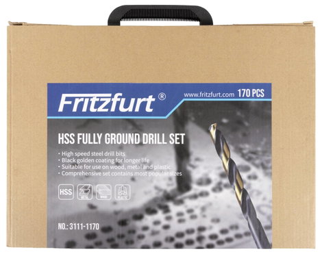 FRITZFURT 3111-1170 HSS-G Fém spirálfúró készlet 170 részes 1.0 mm, 1.5 mm, 2.0 mm, 2.5 mm, 3.0 mm, 3. kép