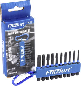 FRITZFURT 6100-3010 Bit készlet 10 részes T profil Tartó funkció