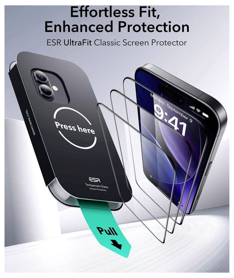 ESR Kijelzővédő üveg Apple iPhone 17, iPhone 16 Pro 1 db 1D87800301 5. kép