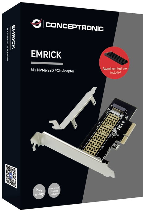 Conceptronic EMRICK M.2-NVMe-SSD-PCIe-Adapter PCI Express kártya PCIe 5. kép
