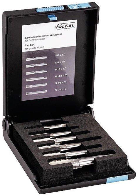 Völkel 47008 Menetvágó készlet HSS-G Metrikus M6 x 1, M8 x 1, M10 x 1, M10 x 1.25, G1/8, G1/4