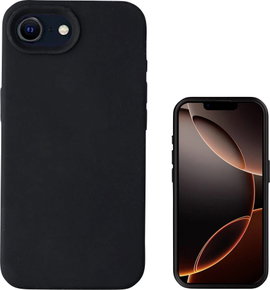 4Smarts Silikon Case Cupertino Cover Apple iPhone 16e Fekete MagSafe kompatibilis 541362